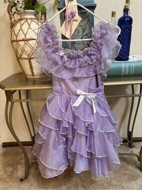 Lavender Ruffle Organza Tulle Pageant Dress for Girls - Formal Occasion Size 8